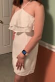 A beautiful dress! It helps me look gentle as people told me. Cool fabric. The dress fit me perfectly. The stitching is also very solid.
The only minus is that the dress is very wrinkled and needs a lot of time to iron before wearing. However it is worth buying! - Trang L.