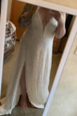 I came across this dress and instantly fell in love with it! I've been looking for a dress for my Vow Renewals coming up and this was the one! It does run a little large, I'm typically a XL but I went with the large and it fit perfectly. I may need to get it shortened a bit because I'm short but otherwise, it's amazing! The material is a great quality, not see through at all! All in all, it's perfect and I can't wait for my hubby to see it at our vow renewal celebration! - Amy T.