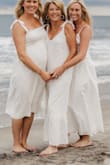 All 3 of our dresses are from Lulus. We were all extremely happy that they weren't see through. Highly recommend! Love, love, loved them! - Deborah B.