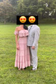 I absolutely loved this dress. I wore it for family photos after my brothers low key wedding reception and it was a hit! It has beautiful movement so when you walk it just flows and you can't wear this dress without doing a twirl because this dress is that fun. I saw some others in the reviews saying it was completely see through but I didn't seem to have that issue. It's a beautiful dusty blush color that looked beautiful on my olive skin tone. I'm 5'9 and the dress came to about my ankles with block heels. I wore it with a stick on bra until it was 95 degrees outside and my sticky bra was no more. I was so scared everyone could tell I was bra-less but considering the frilly part on top nobody could tell. If you want a beautiful yet fun dress for photos or just to simply have, I highly recommend this dress! - Shavawn S.