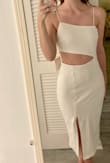 Material is perfectly thick & stretchy, but not see through, super flattering fit and cut and going to be perfect for my bachelorette weekend! Highly recommend! - Mariah W.