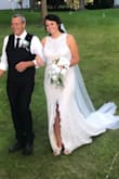 I ordered my dress 5 months before my wedding then lost a lot of weight so a large would've been a good size for my current size but I kept the XL and it was loose but comfortable. Overall incredibly comfortable and beautiful. Had so many compliments! - Heather B.