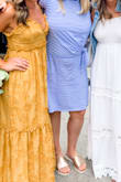 Love this dress and the color. Fits great, and can be worn with both flats and low heels. I received a lot of compliments on this dress! Love the detail with the ruffles and the floral. - Kimberly M.