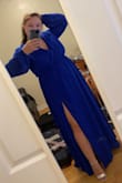 I've been eyeing this dress for months!!! I finally had an excuse to buy it for a wedding. When I tell you this dress was everything I imagined. Girl, it was everything. I'm super picky about fit because I am on the larger side. The top doesn't make your boobs look saggy and the waist isn't too fitted so it hides what you want to hide while still having a cinched waist and a bit of cleavage. It's sexy but not risqué and the blue is so gorgeous in person. If you're around my size and are looking for a good dress to wear this is it. Seriously, get it in every color. - Alyssa B.