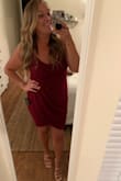 I am in love with this dress. The front is so flattering and it has a nice stretch as well. I love how it hides my tummy. So excited to wear it to a cocktail party! (Ordered a size XL) - Heather W.