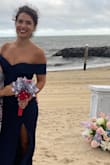 I bought this dress for a wedding and it was absolutely perfect. It's super comfortable and stretchy. It stayed put throughout the night and I got tons of compliments. It is a little thicker of material, so keep that in mind if you'll be wearing it on a warm done, but it was fine for me. Can't recommend it enough! - Caitlin D.