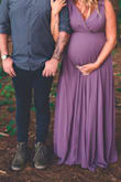 Absolutely loved this dress for our maternity photo shoot. The color is gorgeous and accurate and there was plenty of room for my third trimester bump. My only complaint is that the straps aren't adjustable, and they were WAY too big on me. - Lindsey S.