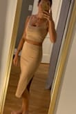 The quality of the material is great with a nice elastic waste band. I wish it was an inch shorter on the skirt, but loved it other than that. - Amber M.