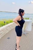 Felt like it bunched up a bit around my stomach but that's probably just how my body shape fit in the dress. Really comfy. - Raneem A.