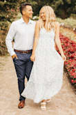 My favorite dress from Lulus so far. It was perfect for my engagement shoot! Good quality fabric and I loved how it flowed. I loved it in the pictures we've gotten back (colors of dress like picture as advertised - harder to tell the blue and purple in the edit). Highly recommend! - Allison L.