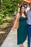 It ran just slightly big but it was more comfortable this way. I didn't wear a bra with it. The material and color were great :) - Katherine S.