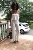 I wore this jumper to an all white CQ event and it was an absolute hit! I received so many compliments. This jumper fits true to size. I'm usually a size 4 and I am 5'8.5" and I had no issue with length or fit. This jumper fit me like a glove. Thank you Lulus for always coming through. - Nathifa B.