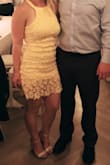 I love the dress. It's so cute and fits perfectly. I was on the fence about small or medium, but the small was perfect. It came quickly too and got here just in time for a wedding! I might buy more colors! - Jacquelyn C.