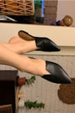 These are very cute, I'm hoping that once I wear them around a but they will relax in the front so my foot can fit just another quarter inch forward. I'm a solid 8 1/2, always have been since I was a teen, which is 39 in European sizing, always. These look okay but my heel hangs over the back *ever so slightly* so I can't say they look as classy as I'd hoped. I looked on the bottom and it says "8 1/2 US, 38.5 EU"
Never seen that before. Again, they're cute and comfy (the little notch in the middle helps them widen when you step so they don't squeeze the top of your foot) so I'm hoping with a little wear they'll make some extra room. - Maya C.
