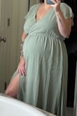 I ordered this dress for a maternity shoot that I have coming up this weekend (ordered a few weekends back and I'm glad I did because I have grown since ordering the dress). Baby boy is steady growing so I'm glad the dress is loose fitting and not tight around my belly area. It is long but I'll be wearing cowgirl boots with them so I'm not worried about the length. And with the slit, I can't lie, I feel a little sexy ;) - Cynthia K.
