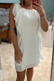 I absolutely love this dress I just bought it in pink as well. Fits snug enough to secure the ladies without a bra and isn't see through at all. I highly recommend!!! - Cassie O.