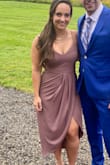 This dress was the perfect end of summer wedding guest dress! I felt the style was slimming for a "thick" figure and it was super comfortable. I got lots of compliments!! - Reachelle S.