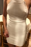 The material is thick, not see through which is good, but made kind of cheaply. This dress has so much potential! But where the lining is on the front makes it looks like nips are showing but it's not! You can see in the pics where the lining is! - Justine E.