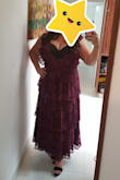 I fell in love with the dress on the site. I'm a size x large and sometimes have to go up one more size due to my bust. For larger bust sizes, the dress will accommodate but it depends on how much you are comfortable showing. A little cami made all the difference for me. I was able to feel beautiful and comfortable. I got tons of compliments! - Martha H.