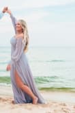 I wore this dress for our engagement photoshoot. It was so comfortable and is true to size. It was the perfect dress for pictures! - Jade D.