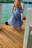 Okay this dress is beautiful and everything you want in a maxi dress. The ONLY thing is the dress length at the bottom is long. Pair the dress with a pair of wedges or sandals and you're golden! - Lisa L.