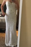So first I ordered an xs, tried it on and it was 3-4 inches from closing so I exchanged for a S and I had about an inch of extra room at the top, and I have a little room around the hips, and it will definitely need to be altered since in 5'' but it is a cute dress and excellent quality especially for the price! - Areana R.