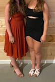 This dress was perfect to wear as a wedding guest. The strings in the back make it easy to adjust the fit as needed. The skirt is the perfect length to move and dance without worry. - Delia S.