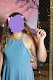 I love this dress! I wore it to date night and a wedding, and it was great! It does show sweat marks and any kind of liquid dropped on it so be mindful of that. The back is really nice and the length was perfect! I usually wear a size 12 and a large, but ordered this in an XL based on other reviews, and it fits nicely! I did wear this with a sticky bra. - Sarah L.