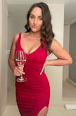 I absolutely loved everything about this dress. Fits snug but comfortable and breathable/moveable. Requires a sticky bra or petals for sure (I buy the sticky bra from Victoria's Secret). - Brandi C.