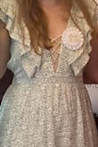 Wore for my surprise bridal shower, which I thought was going to be brunch. Paired with a pair of nude suede heels and I received complements during the entire event. Highly recommend.
*The ties can be a little tricky to figure out what to do with. I put little knots and tucked them in the dress - Alexandra G.