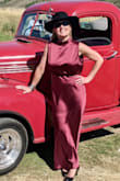 The dress came and it fit really well - just a bit long. I had it hemmed and it was fine. Material is nice - not too flimsy, not too heavy.  Definitely recommend for a cocktail party or wedding. - Kimberly P.