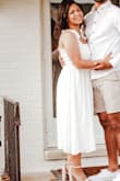 The fit was spot on and just the right length, this was the perfect white summer dress, and love the tie sleeve detail! I got a medium :) - Alycea M.