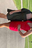 I loved this dress and felt great in it. I wore it to a wedding and I still have friends complimenting it a month later. I always debate on going with L or XL, I went with xl and it was maybe just a little large in the top but the adjustable straps made it work just fine. Sorry it cropped funny :) - Lauren S.