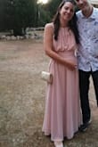I bought this dress as a bridesmaid, and I really loved it! I should have definitely ordered an XS instead of an S! It was very long but that was expected, what I didn't expect was how loose it was at the bust and the waist! I had it altered where needed and I added an invisible bottom in order not to see the bra from the back. I received many compliments and felt great all day! - Matilde M.