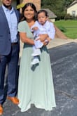 Very cute and elegant dress! It is a very light green definitely not as bright as pictured. The material is great! It was VERY long on me so I had to get it hemmed. Great purchase! - Cindy C.