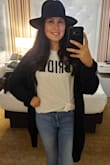 Wore this cute top on the flight to Vegas/our first night in Vegas. Very comfy, fit perfect. - Erika R.