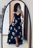 I love this dress:) I have 2 weddings to attend, 1 in October and 1 in December. I picked this dress for the October wedding.I love the material and the style. Very elegant. I usually wear small but I decided to downsize coz I previously purchased a dress at Lulus early this year and picked xs and it fits perfectly. can't wait to rock this dress at the party. - Aiza E.