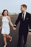 This was the perfect dress for our engagement photoshoot! The quality of the dress is wonderful and the fit was on point! I'm 5'3", 113 lbs., and ordered an x-small. It's so perfect that I'll even be wearing it for my bridal shower! :) - Lena L.