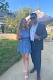I loved this dress for a summer wedding! When I ordered it I thought the photos made it look like it might be a silky crinkly fabric, but it does in fact have lighter blue stripes giving that effect. So nice to not have to wear a bra with the dress and the open back is so cute! - Hannah H.