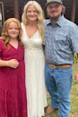 Chose this dress for my rehearsal dinner. Fit perfectly. It was beautiful and comfortable. Everyone loved it. Thick enough where under garments aren't a huge issue but thin enough that it doesn't feel heavy or restricting! 10000000% recommend!!! - Erin C.