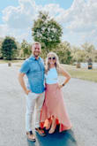 Got so many compliments on this skirt. I bought in 2 colors and sizes - L Rose and M Green. They both fit but the green had to sit a little higher on my waist so I went with pink. I'm very petite so the skirt was very long in the back. Even with heels, I needed to hold it to walk. Still over the moon about it! Works great with a crop top or bodysuit! - Tiffany A.