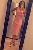 This fits true to size and the material is good quality, thick and stretchy. LOVE IT - Courtney G.