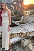 I almost got a small but am so glad I went with my usual size of a medium. I'm a true size 6 and It fit exactly the way I wanted it to. SO cute. I did have to wear a slip under it because the color is sort of see through. But it would of been fine with spandex as well - Abigail F.