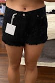 Usually wear a 26 in levis 501 shorts (these are somewhat baggy on me), sometimes a 27 in levis skinnies (I have thick thighs). Ordered these in a 26 and they're definitely big, but not too big for me to wear. I can easily have room to eat a lot (LOL)--I could probably size down (I'm literally never a 25 though!). One thing I'll note is that these are for sure not low rise, or what I considered low rise back in the day. These end up right below the belly button. As a result, even if they're a bit big, I can still pull them off. I am not as huge fan of the distressed fringe kinda stuff on the bottom, but that's just me. The overall look is nice and I'm happy with my purchase. - Rosie A.