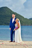 My husband and I cancelled our big fall wedding and decided to elope to Saint Lucia this past summer. I wanted something lighter and breezier for getting married on the beach in the hot sun. I ordered this and it was nothing short of perfection! It was easily tailored to be shortened--that was it! It was comfortable and just the right amount of glam. You don't even notice the beautiful detail of the beading until the sun hits it just right. I received so many compliments on it! It was easy to transport carrying it all the way from Chicago to Saint Lucia and back. It was my true dream dress! - Samantha P.