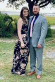 Love this dress! The material was light and flowy, and the two side slits made walking and dancing during the wedding I wore it to a breeze. It did drag slightly on the ground even with 4 inch heels, but overall would highly recommend this dress! - Rachel S.