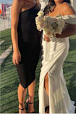 Got lots of compliments. It was perfect for my bridesmaids dress in Vegas! The dress was comfortable and hugged my curves perfectly. It was thick enough that I felt secured and with a pair of spanx, it was even better! - Paige A.