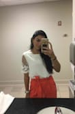Absolutely love this top! Bought to wear it at work and it's perfect! Not see through at all (it has a soft under layer), and the sleeve is super delicate. The sleeve is longer than the picture though, but that didn't bother me. Top has a good length if you don't want to tuck it in also. - Mariana T.