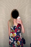 Had my eye on this dress for a while and I'm so glad I waited for it to come back in stock! Small fit great, however, if you're larger up top you will want to either have a stitch sewn in or use double-sided tape to keep everything in. It is bright and fun without being too flashy, perfect wedding guest dress and I got lots of compliments on it. Highly recommend! - Laura J.