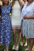 I loved the idea of the dress for my bridal shower. Our wedding is boho-themed in October so this dress fit the vibe well. Nice material quality. It was a little unflattering in the stomach area, even though I'm relatively slim. In some lighting, it looked like I had a bump which I didn't appreciate lol. The fringe added some additional length since I'm tall but still pretty short and hard to sit in the dress. I think it would be beautiful on a different body type. - Olivia K.